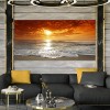 Wall Painting Landscape Posters and Print Wall Art Canvas Painting Seascape Sunrise Pictures for Living Room Home Decor